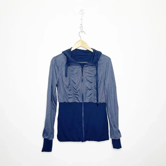 lululemon athletica Tops - LULUEMON Dance Studio Reversible Jacket Cadet Blue Navy Womens US 4